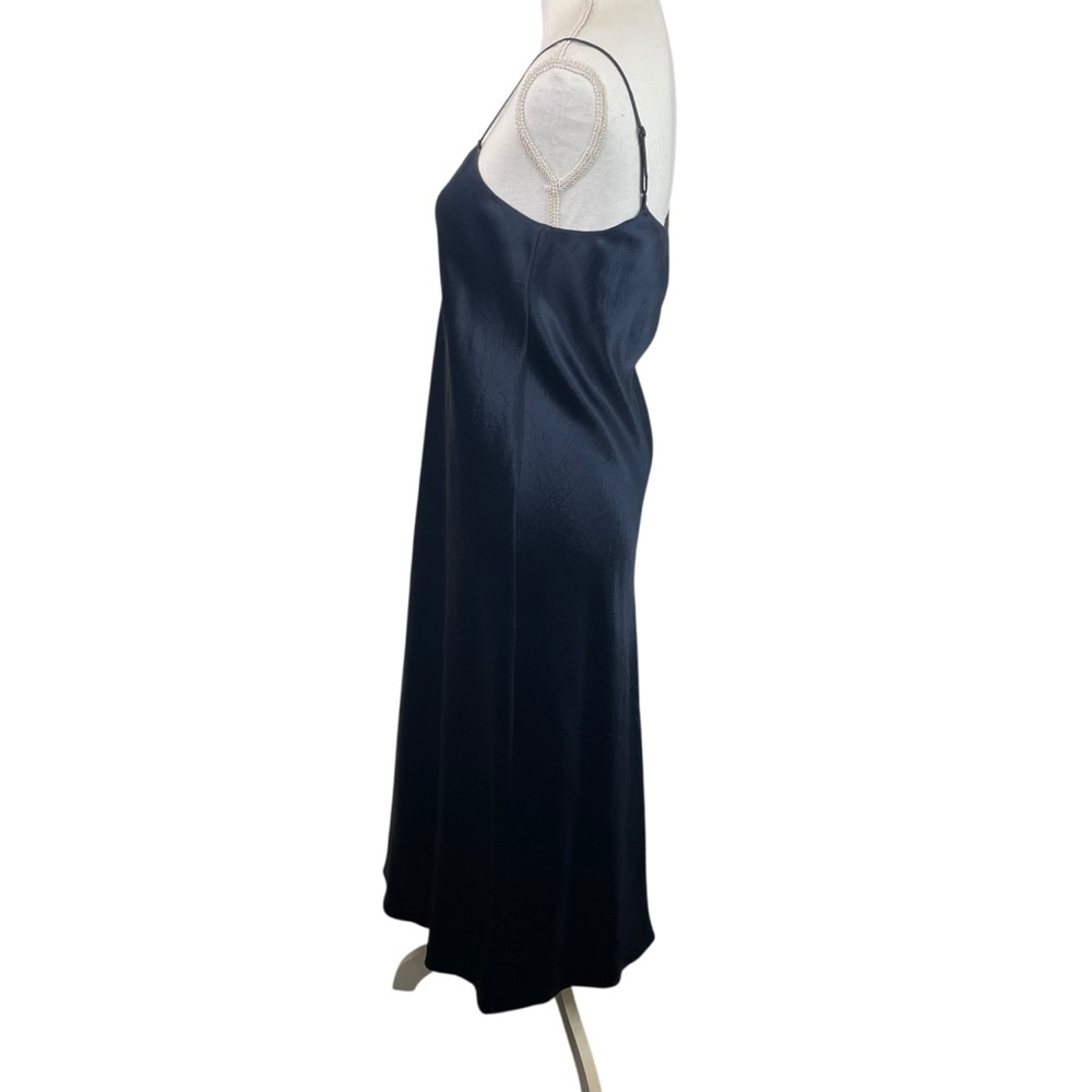 Vince | Navy Blue Satin Slip Midi Dress - Picture 6 of 11